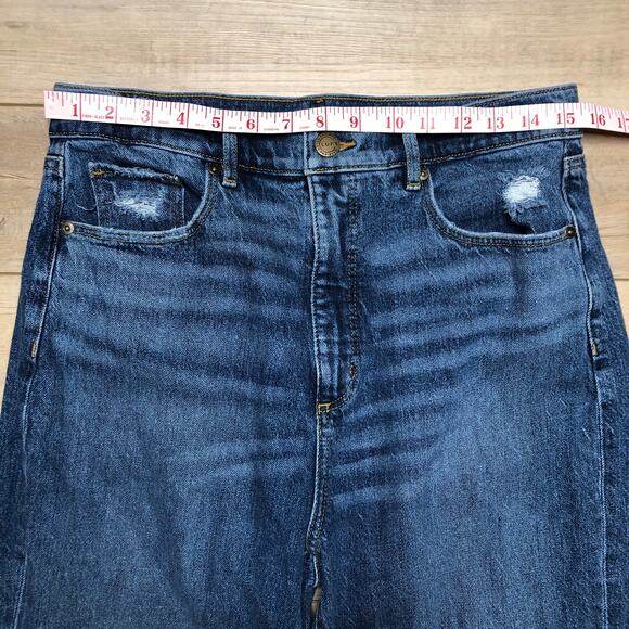 LOFT 90s High Waist Straight Leg Crop Denim Jeans Size 29 - Picture 6 of 9